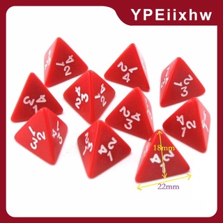 10pcs acrílico d4 4 caras poliédrica numeral dados para rpg mtg matemáticas enseñanza mesa juego de casino suministros juego de rol fiesta