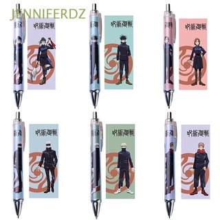 JENNIFERDZ 0.7MM negro Anime Jujutsu Kaisen suministros escolares suministros de escritura Jujutsu Kaisen bolígrafo lindo Anime japonés papelería bolígrafos Kugisaki Nobara pluma de regalo
