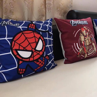 [louyu] Cojín de almohada vengadores de dibujos animados capitán américa Spider-Man hierro hombre de los niños dormitorio manta cojín funda (1)