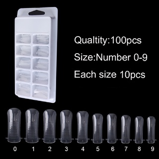 tutuche 100pc/caja transparente doble formas sistema de uñas cubierta completa de construcción rápida molde de gel consejos mx (8)