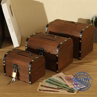 caja del tesoro de madera con cerradura caja de almacenamiento g8u5
