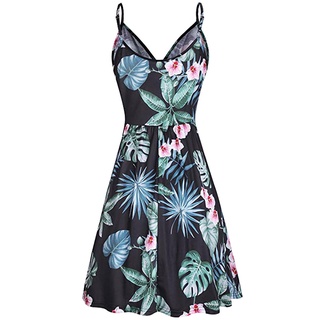 Women Casual Loose Mini Dress Fashion Beach Style Sleeveless Temperamental (4)