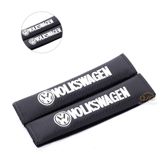 Cubiertas de cinturón de asiento de fibra de carbono de 2 piezas con protección contra hombreras de automóviles para Volkswagen VW Polo golf R line Vento Passat Tiguan GTI CC Scirocco