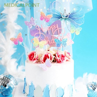 medicalpoint coloridas banderas láser feliz cumpleaños decoración de tarta blingbling boda cupcake regalos fiesta suministros postre decoración de tartas