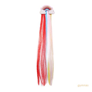 gymnas New Rainbow Cloud Side Clip Cute Princess Child Hairpin Long Tassel Color Baby Girls Wig Hairpins