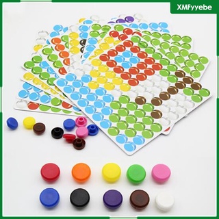 [XMFYYEBE] 500 Pcs Round Pieces Preschool Learning Toy Color Matching Mosaic Jigsaw Set (8)