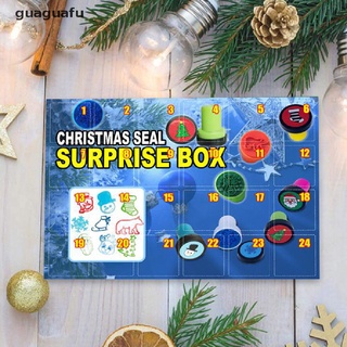 guaguafu 24 unids/set navidad advent calendario 24day seal caja ciega decoración de navidad para niños juguete mx