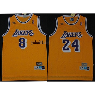 NBA men’s basketball jersey men’s basketball jersey Los Angeles Lakers #8 #24 Kobe Bryant jersey retro net yellow basketball jersey