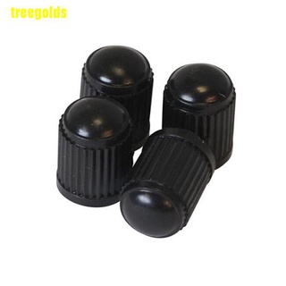 [Treegolds] 4 tapas de válvula de polvo de plástico Universal negro para bicicleta de coche