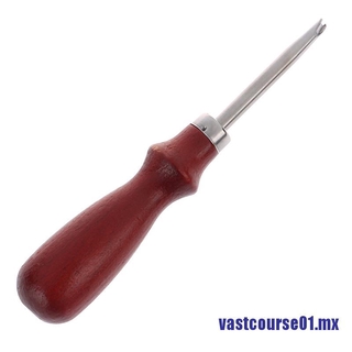 [curso] 1 pieza de cuchillo de cuero afilado para manualidades/herramienta artesanal con mango de madera (8)