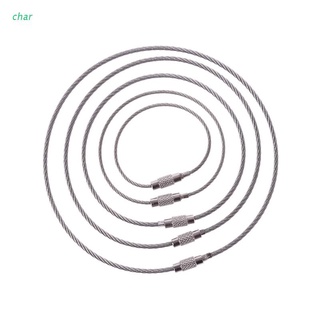 char alambre de acero inoxidable llavero cable llavero cadena al aire libre equipaje etiqueta bucle cuerda