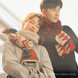 Otoño e Invierno nuevo estilo coreano de punto de lana bufanda par Unisex grueso cálidoinsBufanda para estudiante que combina con todo a la moda