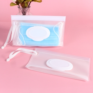 SITENG reutilizable servilleta bolsa de almacenamiento fácil de llevar máscara caso toallitas húmedas bolsa de Clamshell caja de limpieza Snap correa ecológica contenedor cosmético (8)