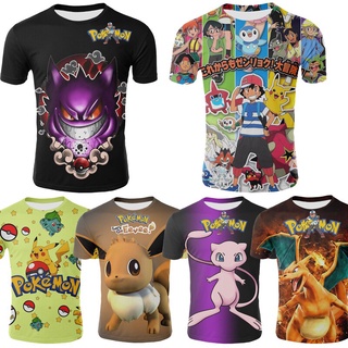 Pokemon Pikachu Kids Summer T Shirt Girls Boys Graphic Tee Cartoon Anime Tops Boutique Children Charizard Clothing Short Sleeve
