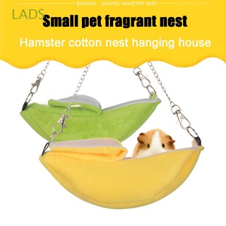 LADS Suspension Pet Cage Winter Season Hamster Nest Banana Shape Hammock Moon Ship Warm Squirrel Cotton Animal Bed/Multicolor