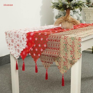 kkvision lino de navidad impreso camino de mesa cubierta de la bandera mantel mantel mantel de boda banquete fiesta hogar navidad decoración