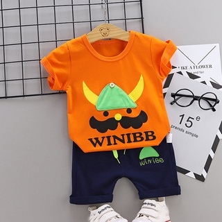 ╭trendywill╮Toddler Kids Baby Boy Cartoon T shirt Tops Shorts Pants 2pcs Clothes Outfits Set