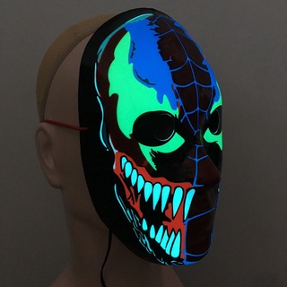 Máscara luminosa de halloween, máscara de luz fría, máscara luminosa tridimensional 3D, máscara luminosa, máscara LED 3D (5)