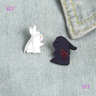 Ygt The Untamed broche blanco negro conejo Animal esmalte Pin TV Show Pins de solapa para mochilas lindo insignia joyería 2021 broches