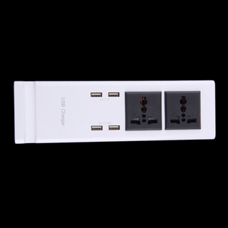 Home Office Use 4-Port USB Charger with 2-Port Outlet Power Strip (2)