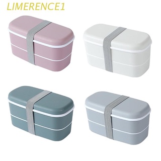 LIME Bento Lunch Box Container with Chopsticks Food Storage for Adults Kids Double-layer Bento Boxes Microwave Safe (1)