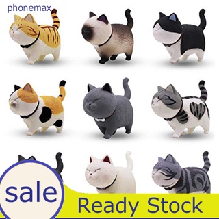 <Phonemax> 9 piezas lindo rotativo de dibujos animados muñeca gato juguete de escritorio adorno decoración de tarta niños regalo
