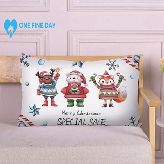 Fundas de almohada de navidad lindo de dibujos animados Santa Claus almohada almohada 45x45cm decoración para sofá W1F6 (1)