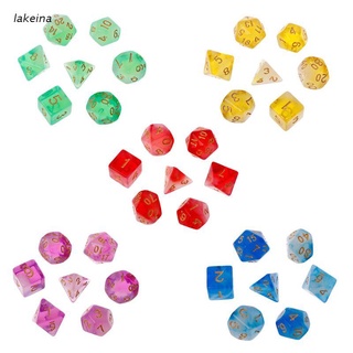 lak 7pcs/set Polyhedral Sided Dice D4 D6 D8 D10 D12 D20 For RPG Poly Table Game