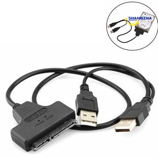 shangzha 2.5 inch SATA Hard Disk to USB 2.0 Host Dual Power Connection Adapter Cable