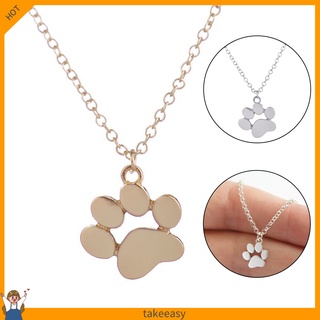 Cute Dog Paw Animal Foot Print Pendant Women Necklace Jewelry Birthday Gift