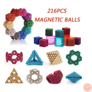 TOPPLUS 216Pcs 3mm 3D imán mágico bloques magnéticos bolas cubo esfera cuentas rompecabezas juguetes de construcción (1)