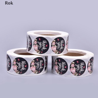 [rok] 500 unids/rollo de pegatinas selladas etiquetas hechas a mano personalizadas gracias pegatina .mx (1)