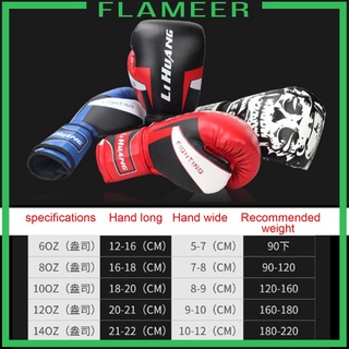 [FLAMEER] Guantes de boxeo Sparring y Muay Thai PU cuero, Kickboxing guantes de entrenamiento,
