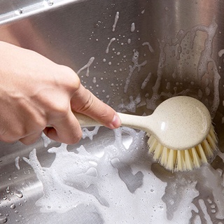 Mango largo olla platos cepillo de lavado fregadero cocina encimera herramienta de limpieza (4)