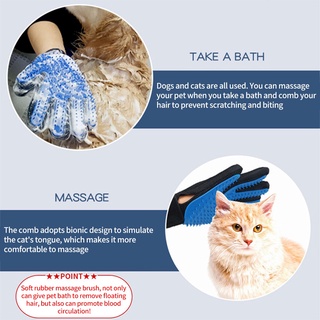 Limpiar gato masaje guantes de gato cuidado de la piel guantes de depilación de mascotas guantes útiles creativo suave red (9)