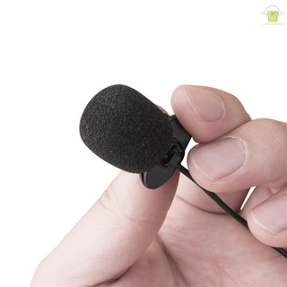[clgm] micrófono lavalier de solapa con clip externo de 3,5 mm para teléfono manos libres con cable condensador micrófono para la enseñanza de discurso negro (7)