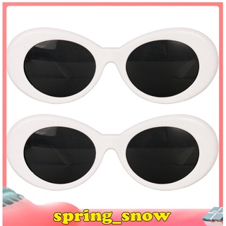 2 piezas retro estilo clout gafas de sol ovaladas gafas de sol blanco grueso marco gafas de sol para mujeres hombres niños niñas