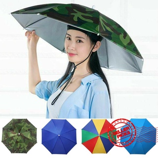1pcs sombrero de gran tamaño paraguas sombrero sombrero paraguas sombrero sombrero montado en la cabeza de la pesca de la agricultura paraguas picking g5c6 (1)