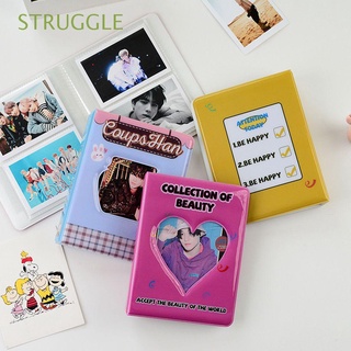 STRUGGLE Kpop Photo Album Card Holder Hollow Love Photocard Holder Photo Album 64 Pockets 3 Inches Album Picture Case Business Card Bag Binders Albums Collect Book Photo Holder