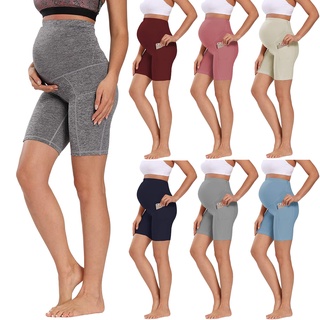 2021 mujeres embarazadas Leggings pantalones cortos de Yoga pantalones de Fitness pantalones de cintura alta Slim maternidad polainas mujer embarazo ropa pantalones (1)