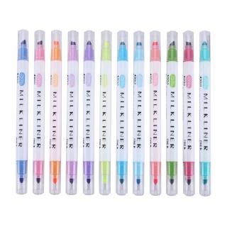 12 Pcs/set Japanese Mildliner Pens Milkliner Double Headed Fluorescent Pen Cute Art Highlighter Drawing Mark Pen Stationery (7)