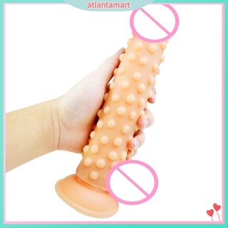 Women Faux Penis Soft Dildo with Bump Thorn Suction Cup Masturbation Sex Toy