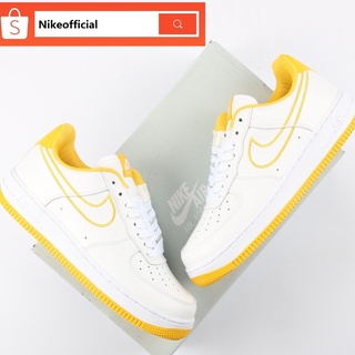 Nike Air Force 1 Low White/Yellow Air Cushion Casual Sneakers Shoes For Men & Women Nike sports shoes Tennis