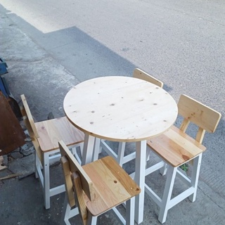 Mesa redonda, mesa de café mesa de comedor + 4 sillas pequeñas