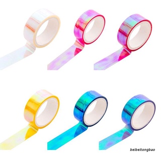beibeitongbao glitter arco iris láser washi cinta papelería scrapbooking decorativo cintas adhesivas diy cinta de enmascaramiento