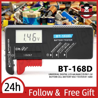 Digital LCD botón de la batería de la batería Volt Tester BT-168D