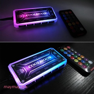 MAYMA CoolMoon RGB Fan Intelligent Music Controller Motherboard Synchronization Symphony Controller Remote Control with Cable