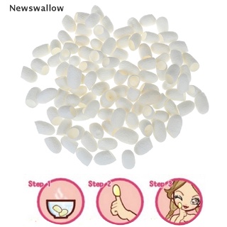 【NS】 100Pc/set Natural Silk Cocoons Silkworm Balls Facial Skin Care Scrub Whitening 【Newswallow】