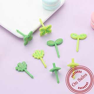 8Pcs Fruit Fork Toothpick Leaves Plastic Decoration Bento Cake Box Lunch Small Mini Accessories P1Q6