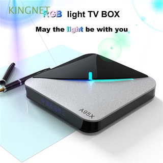 KINGNET HD Fijar la caja de encima USB 3.0 Reproductor multimedia WiFi Caja de Smart TV ROM de 16/32/64 GB Equipos de video Receptores de TV Bluetooth 4K Luz RGB Caja de TV
